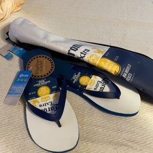 NWT Bioworld Corona flip flops and cooler.